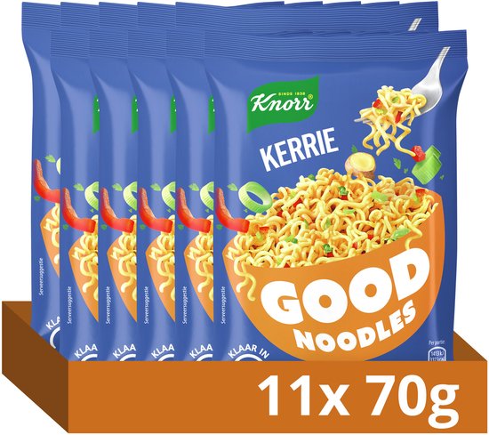 Knorr Good Noodles - Kerrie - zonder kunstmatige kleurstoffen en conserveermiddelen - 11 x 70 g
