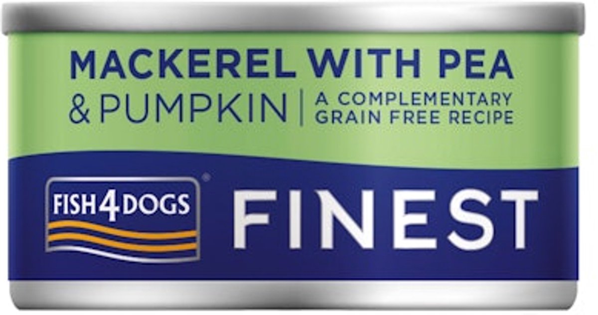 Fish4Dogs Finest Wetfood - Makreel met pompoen en erwt - 12 x 85 g