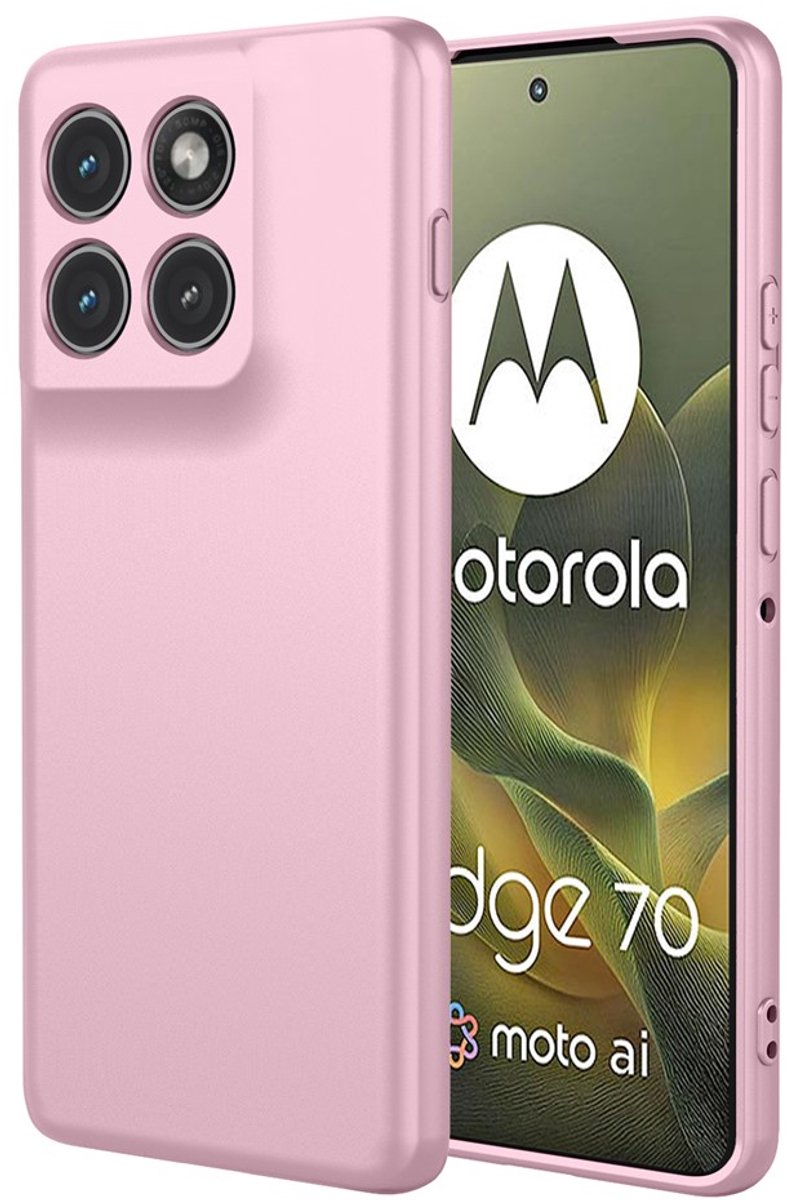 Hoesje geschikt voor Motorola Edge 70 - Phonesta Soft Silk Silicone Back Cover - Roze