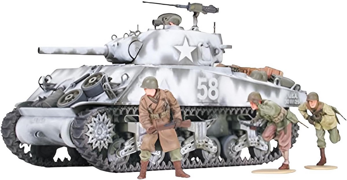 Schaalmodel M4A3 Sherman Tank Kapitein 105mm WWII 1:35 - Modelbouwset