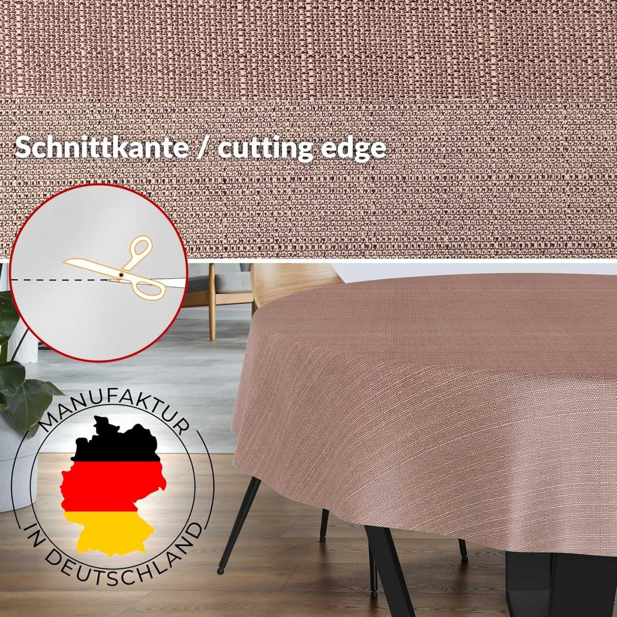 Rond Tafelkleed Katoen Polyester Waterafstotend Damast Dessin 140 cm