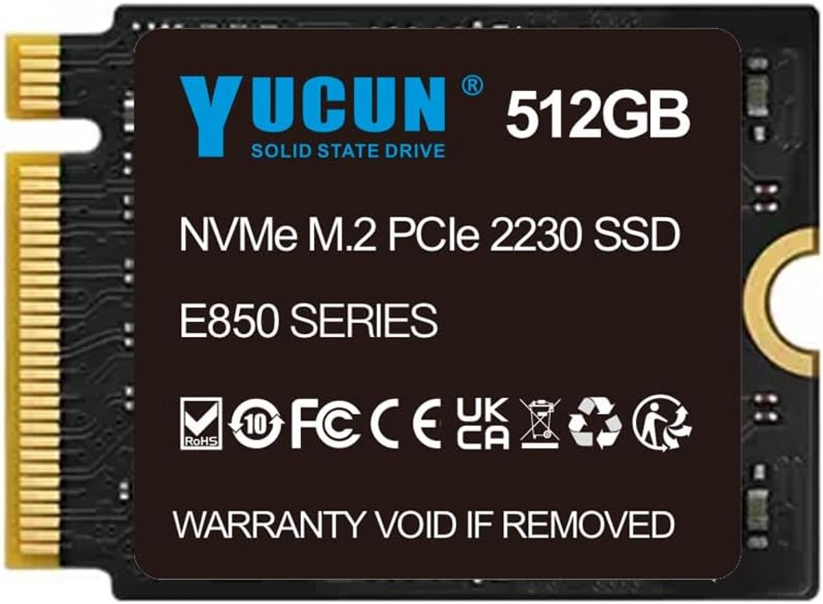 Snelle 512GB M.2 2230 NVMe SSD voor Steam Deck en Tablets