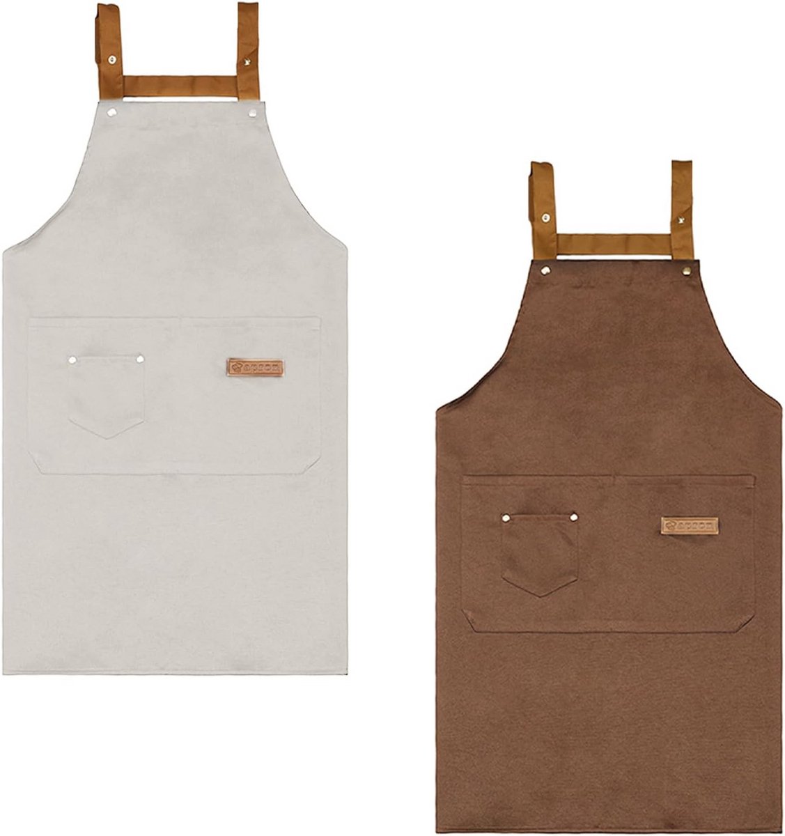Keuken Schort Werksschort voor Heren en Dames met Verstelbare Band en 3 Zakken ideaal voor Koken en Horeca