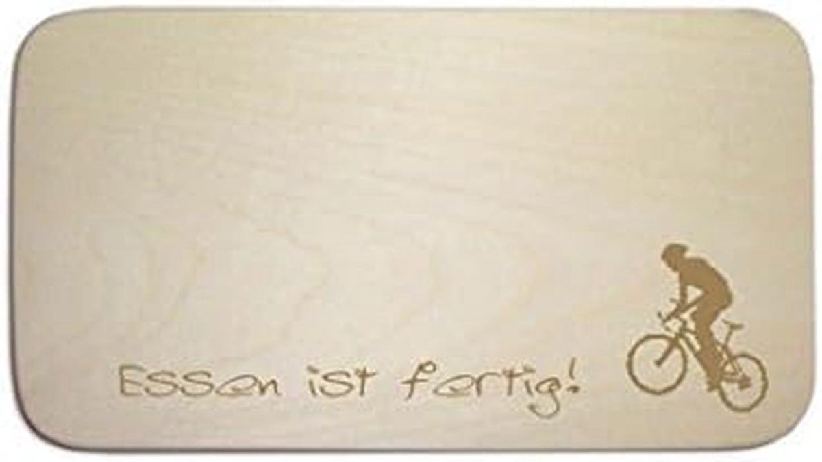 Houten Ontbijtplank met Mountainbike Gravure - Ideaal als Cadeau
