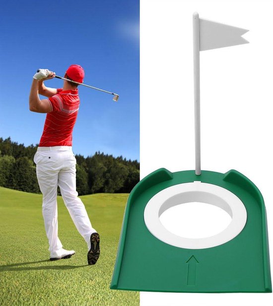 Putting Cup - Plastic oefenhulp met verstelbaar gat en White Flag voor golftraining — afbeelding 3