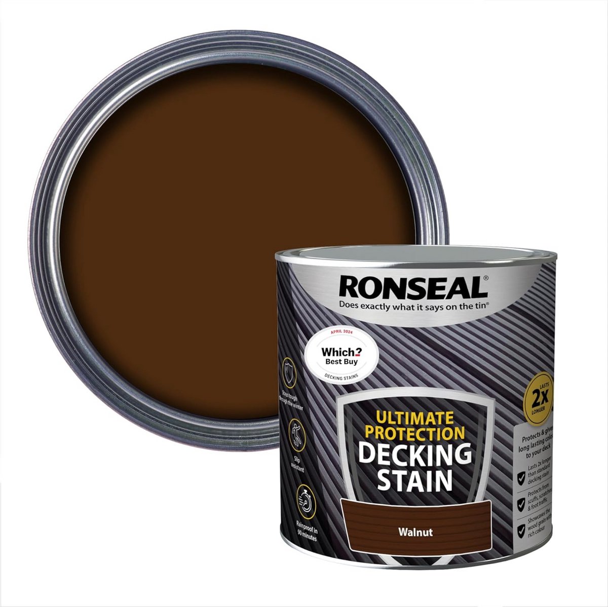 Extreme Decksbeits Walnut 2.5L – Extra Duurzaam en Antislip Houtbescherming
