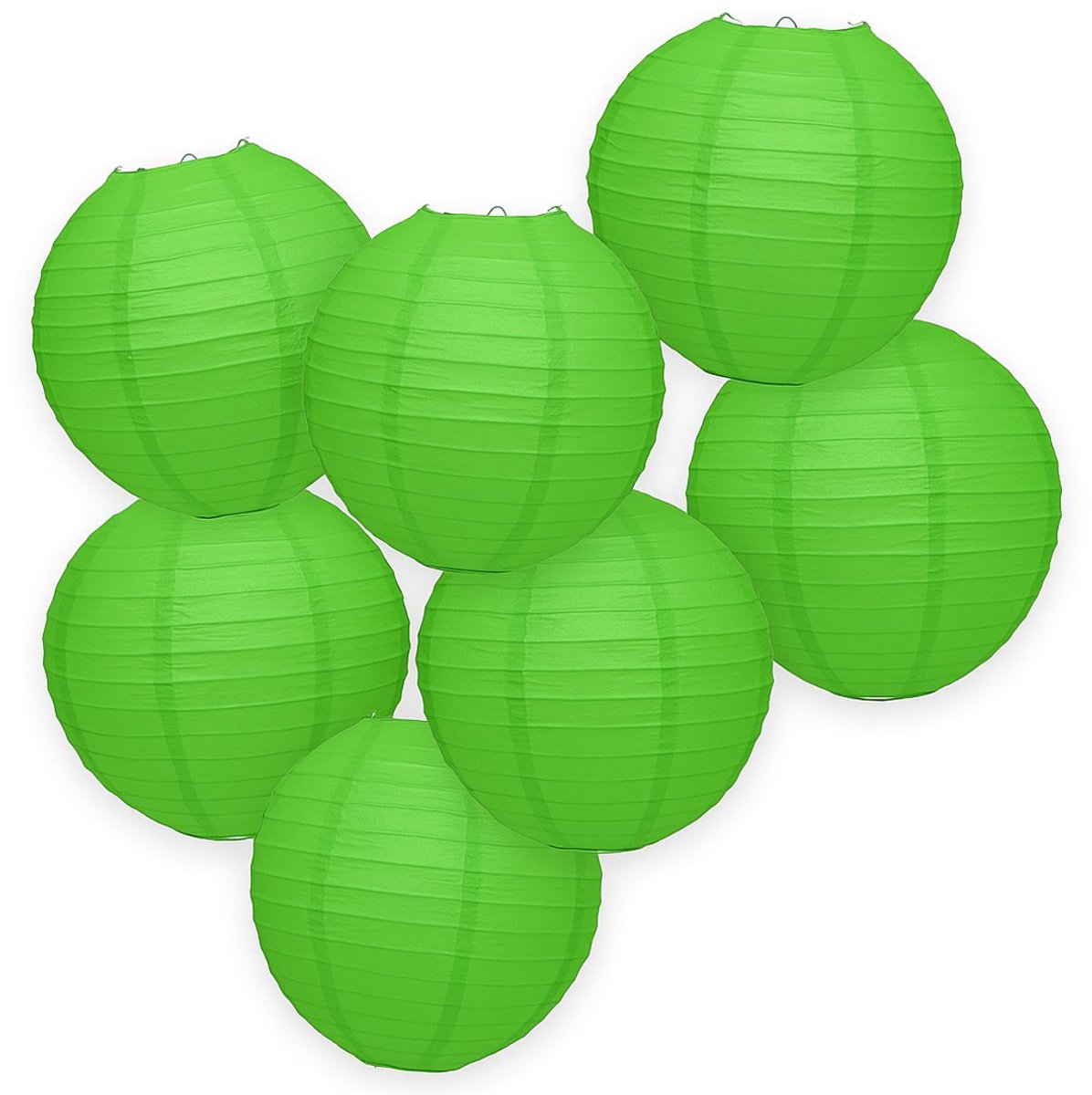 7-set LMPN® papieren lampionnen - groen - 25cm - groene lampion