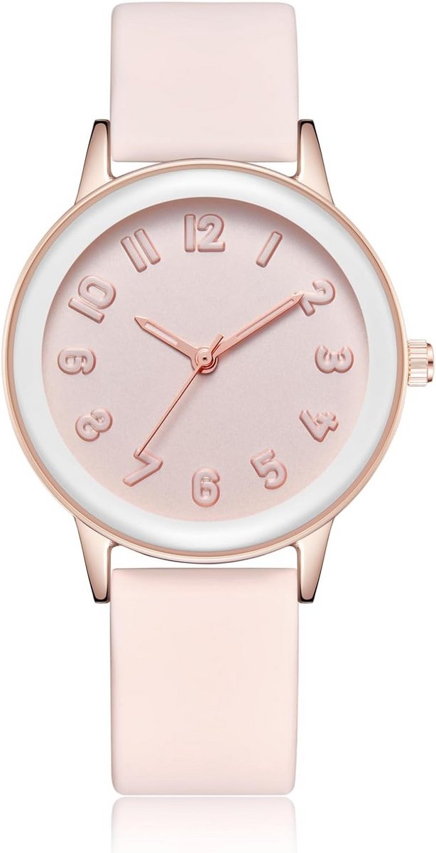 Elegant Analoog Dameshorloge met Siliconen Band