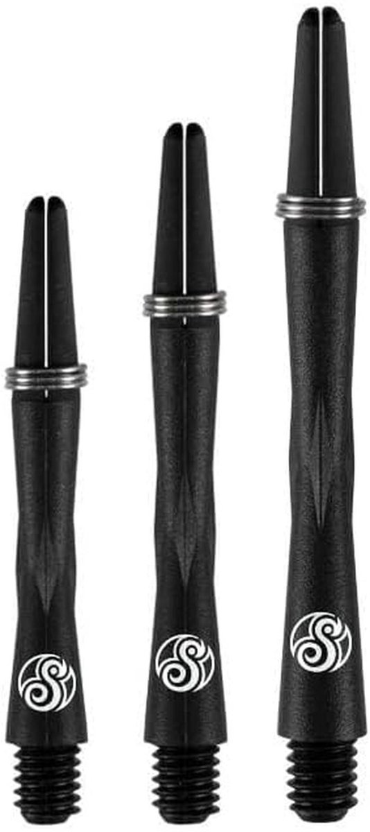 Dartshaften Carbon Kort met Veerringen - 35mm - Universele Pasvorm