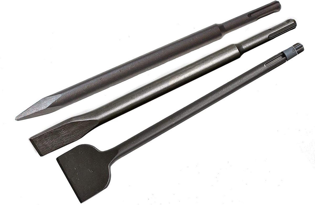 SDS Plus Beitelset 3-delig 250 mm voor Beton en Metselwerk