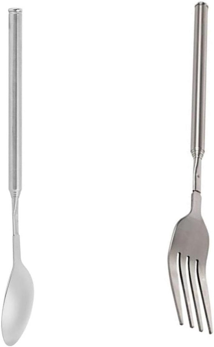 Uittrekbare Vork en Lepel Set van Roestvrij Staal voor Barbecue en Diner Gebruik