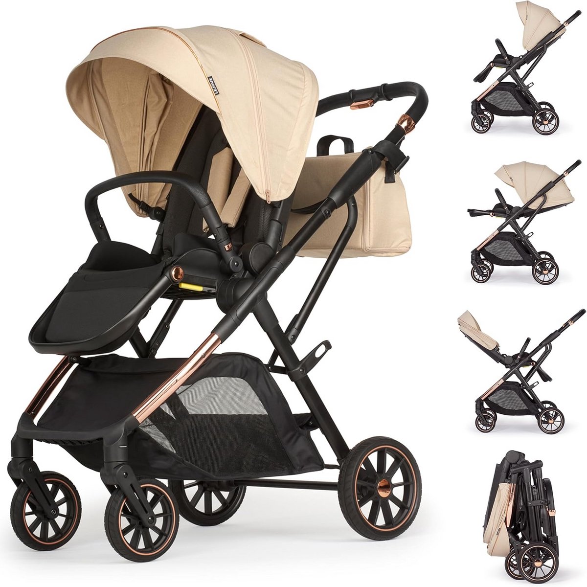 Luxe Kinderwagen Compact en Lichtgewicht Inclusief Accessoires