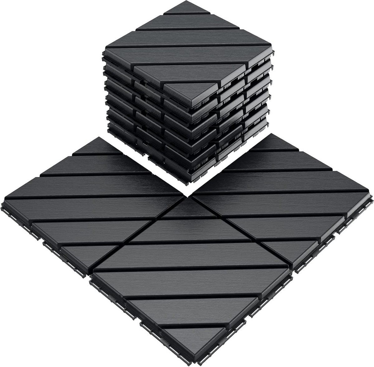 In elkaar grijpende vloertegels voor buiten 30x30 cm - Waterdicht Terras, Zwembad & Garage Vlondertegels
