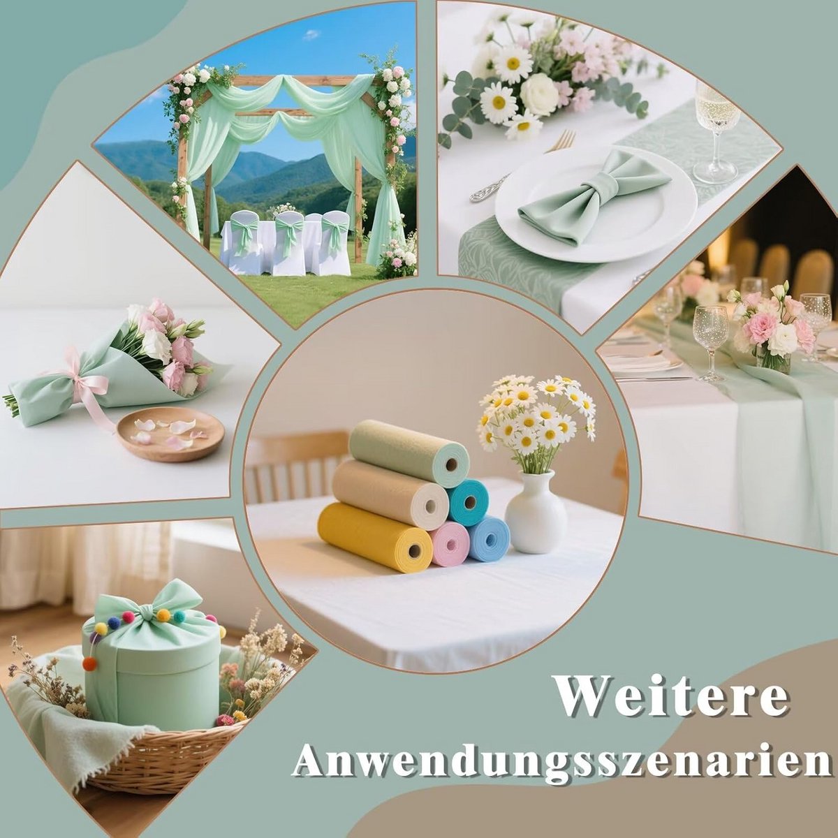 Decoratieve Tafelloper van Vlies, 30 cm x 25 m, Perfect voor Feesten en Bruiloften