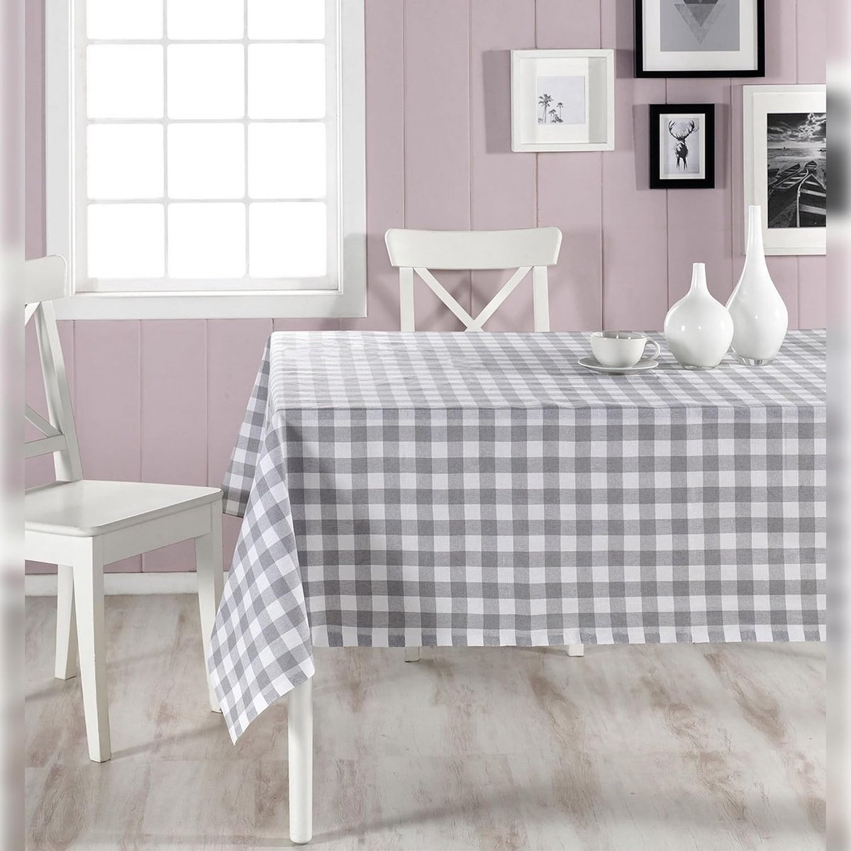 Geruit Tafelkleed 160x160 CM Katoen Ruitpatroon
