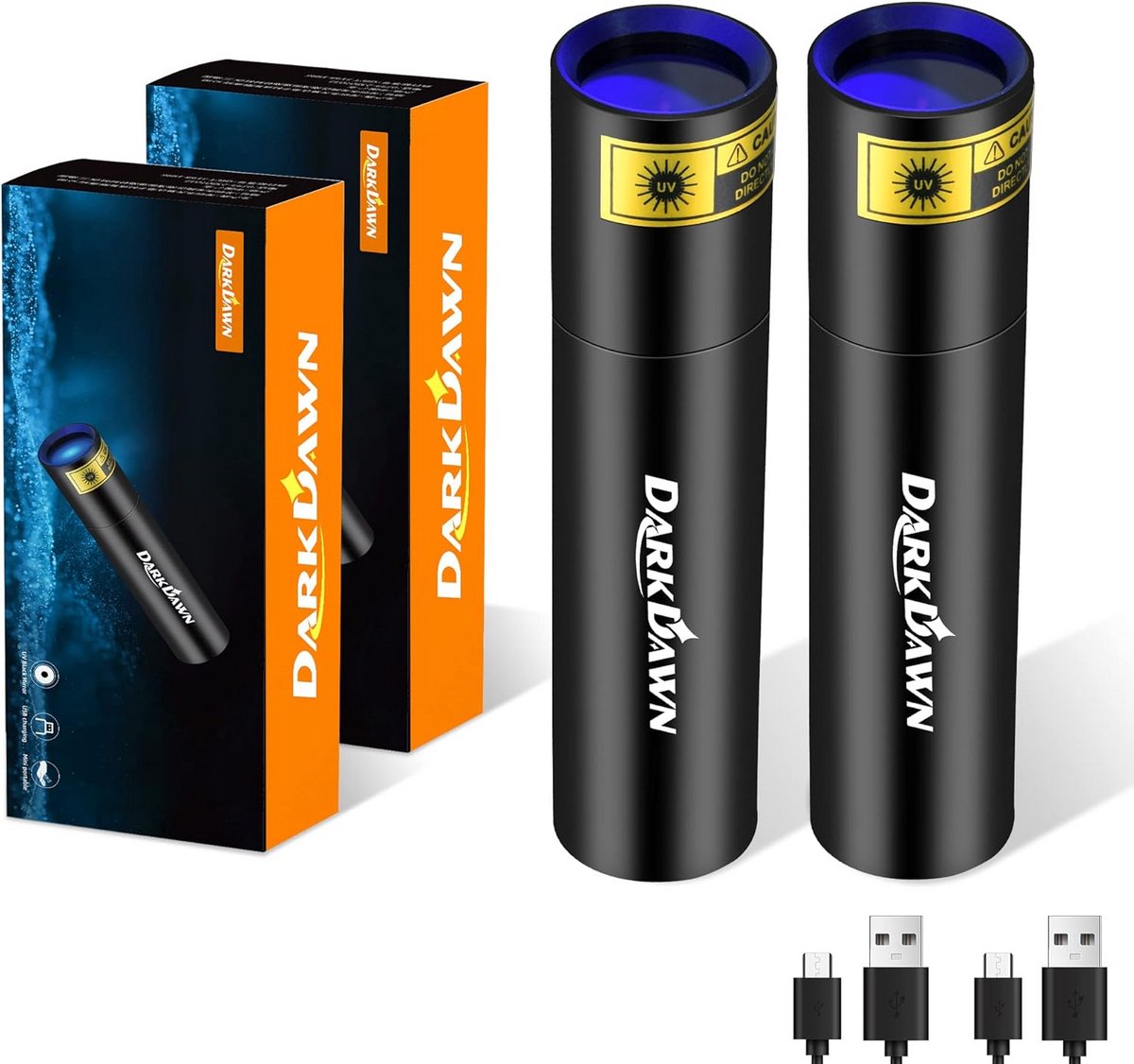 Krachtige 365nm UV Zaklamp USB Oplaadbaar - Zwart Licht voor Urine, Vlekken & Detectie (2 Stuks)