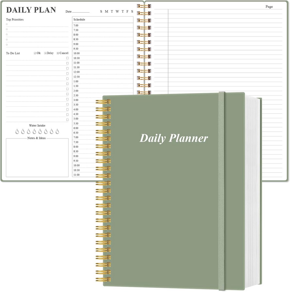 Ongedateerde Dagelijkse Planner A4 - Groot Weekschema en To-Do Lijst Notitieboek met Urenindeling