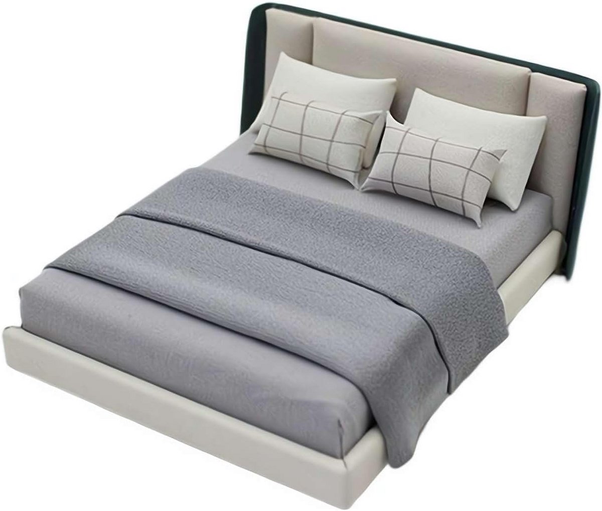 Miniatuur Queensize Bed 1:12 Schaal voor Poppenhuis Slaapkamer Meubels