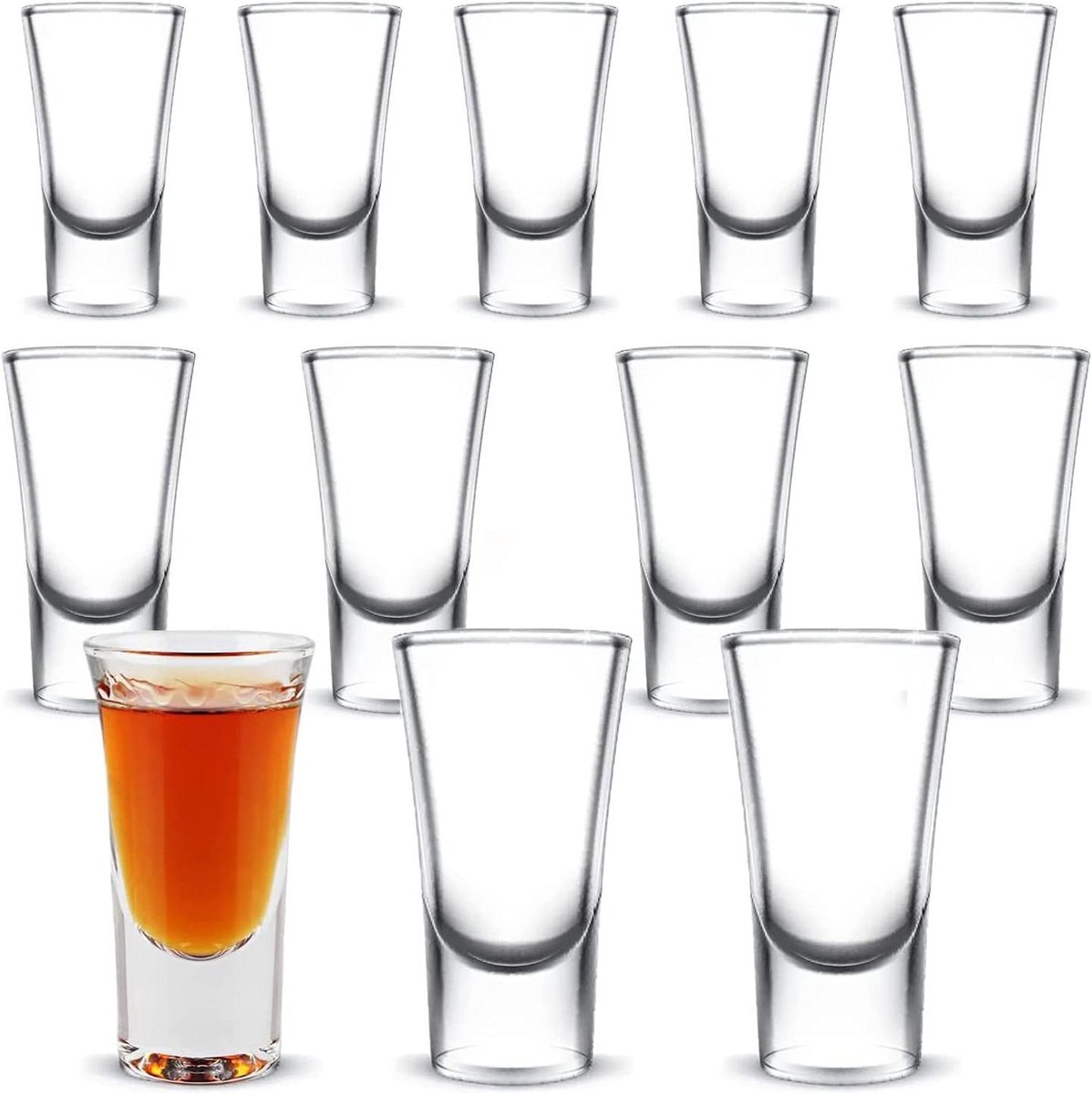Borrelglaasjes - Set van 12 - 25ml - Tequila - Wodka - Whisky - Gin