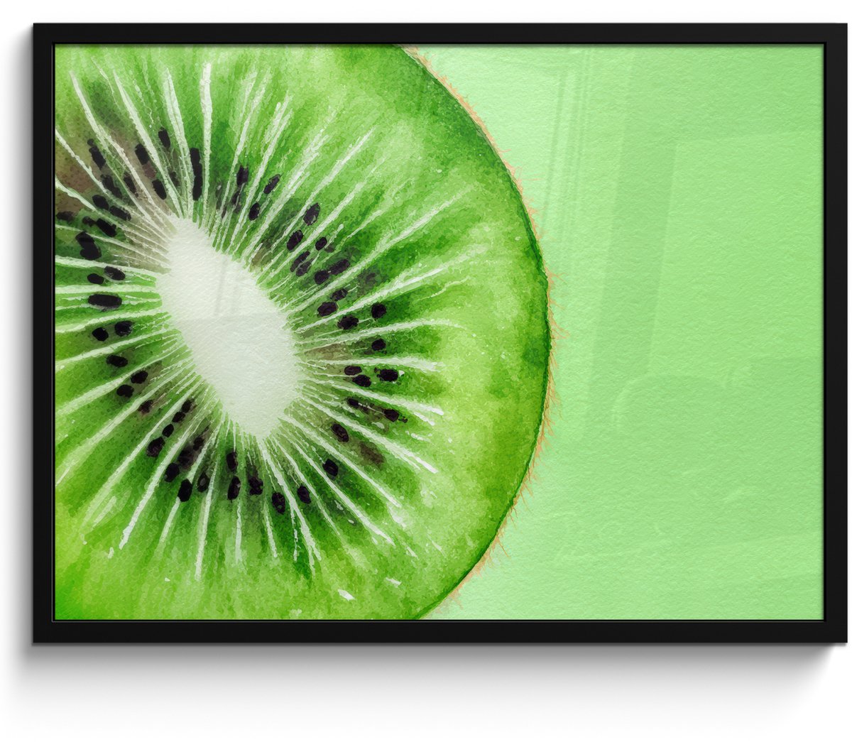 FrameYourWall Poster in lijst - Fotolijst 70x50 cm - Posters - Kiwi - Groen - Fris - Posterlijst zwart - Decoratie - Wanddecoratie woonkamer - Muurdecoratie slaapkamer Multicolor