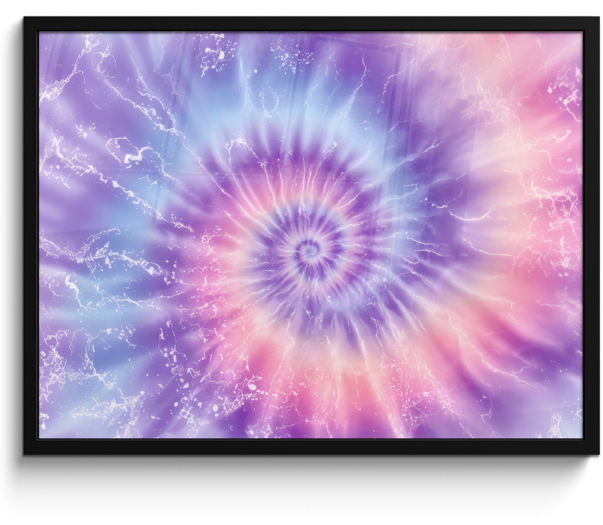 FrameYourWall Poster in lijst - Fotolijst 70x50 cm - Posters - Pasteltinten - Paars - Spiraal - Marmer - Posterlijst zwart - Decoratie - Wanddecoratie woonkamer - Muurdecoratie slaapkamer Pasteltinten - Spiraal