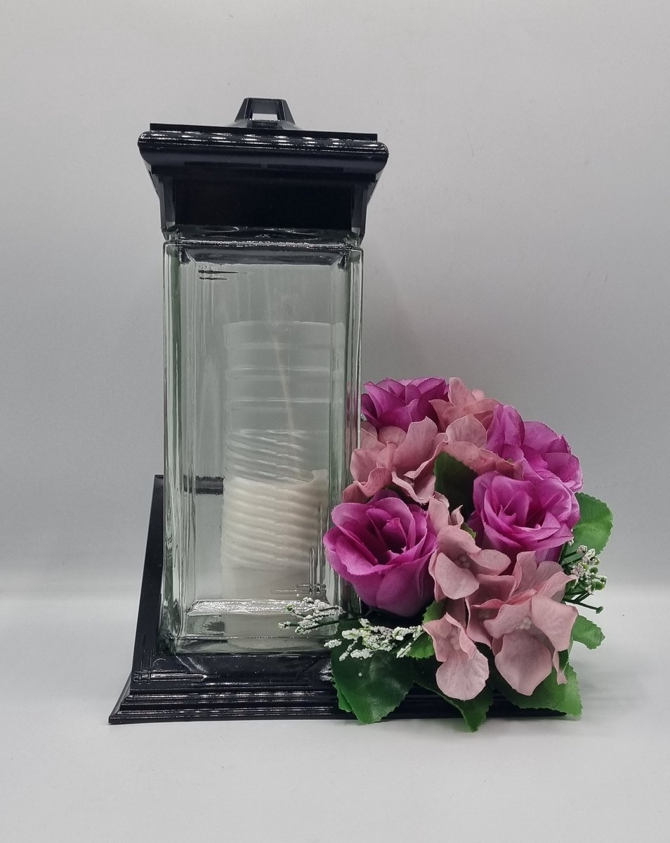 Herdenkingslicht - ZC2 - Bloemstuk - hortensia - W847-55 - Grafdecoratie - Zijdenbloemen - Kunstbloemen
