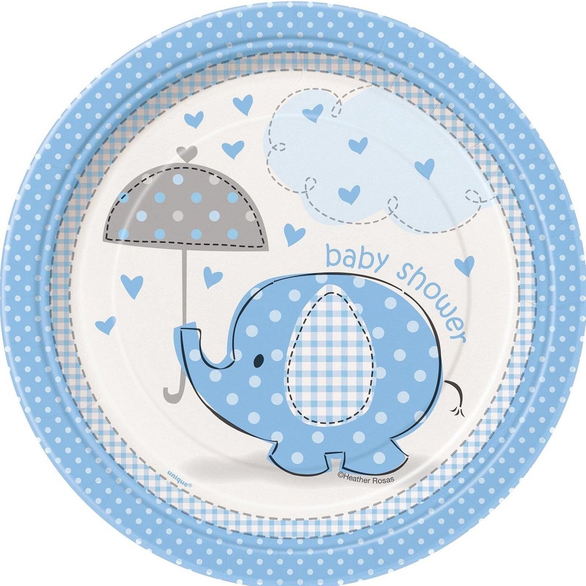 8x Blauwe Olifant Servetten voor Baby Shower Jongen Feestdecoratie