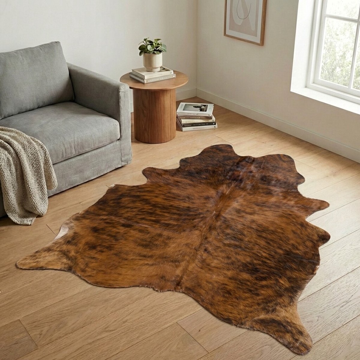 Koeienhuid Vloerkleed - Effen-solid - 208 x 179 cm - Koeienkleed / Koeienvel / Dierenvel / Dierenhuid / Koehuid Tapijt