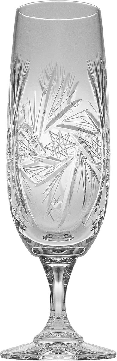 Set van 6 Kristallen Champagneglazen - Geslepen Flûtes voor Bruiloft en Feesten