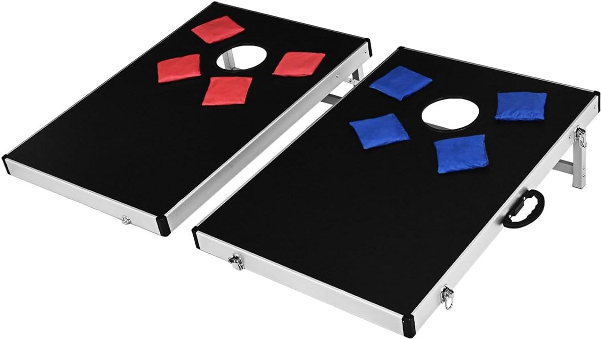 Draagbare Cornhole Speelset met 8 Zandzakken - Inklapbaar Buiten Spel voor Volwassenen en Kinderen