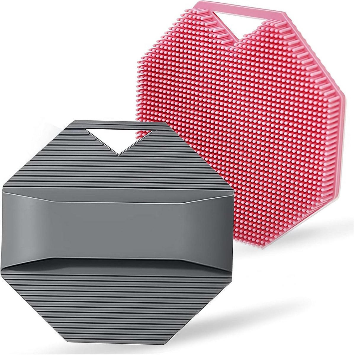 Set van 2 Silicone Douche Sponzen - Lichaamsborstel met Anti-Slip Handvat