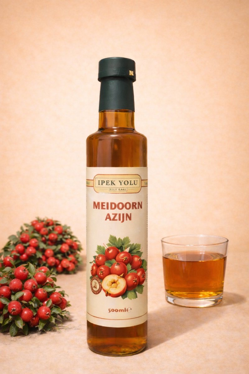 Ipekyolu - Meidoorn Azijn - 500ml - 100% Natuurlijk - Zonder Toevoegingen - Alic Sirkesi - Sirke