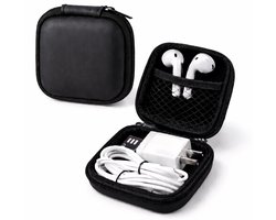 Oortjes Opberg Hoesje Voor Earphnes I Case Voor In-ear koptelefoon I Oortyejs Case | Headphone Organizer | Opbergcase Laadkabels I Zwart