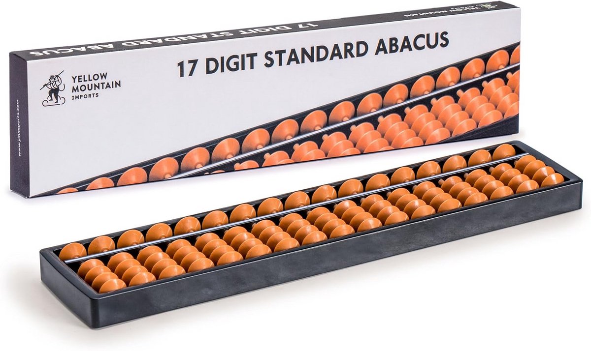 Houten Soroban Abacus 17 Kolommen - Educatieve Rekenliniaal voor Mentale Aritmetica