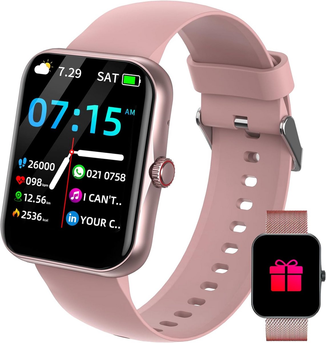 Smartwatch met 1.8" Scherm, Bluetooth Bellen en 37+ Sportmodi