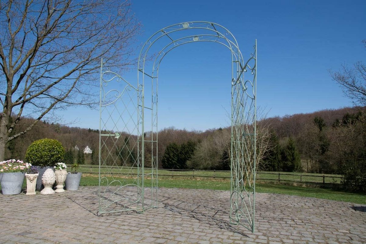 Rozenboog met Hek en Dubbele Poort voor Klimplanten - Antiek Groen