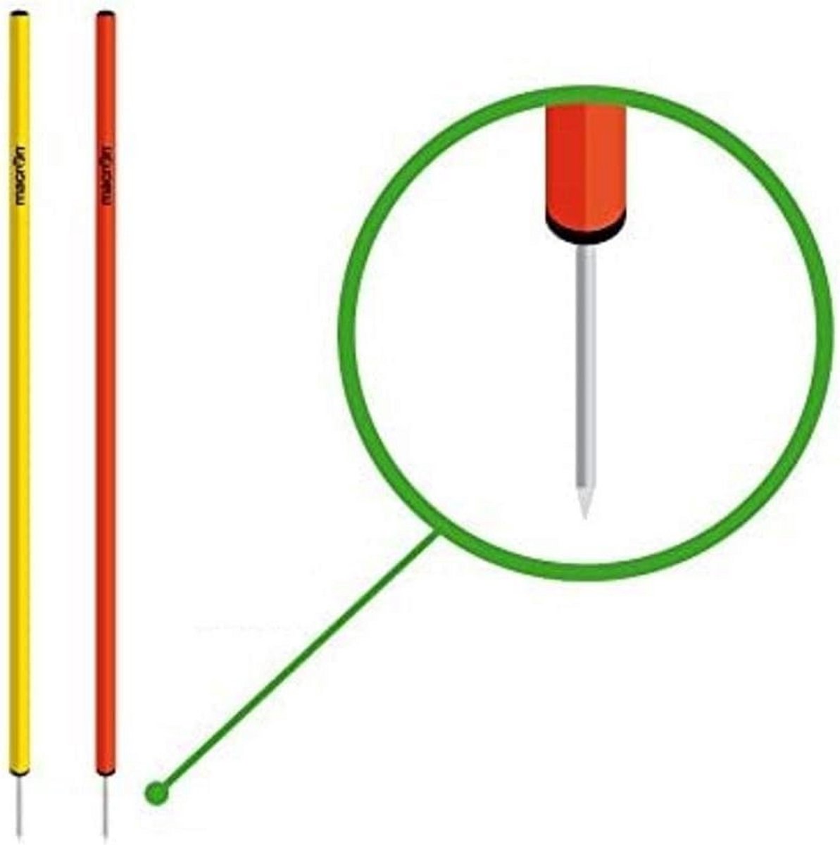 Set van 12 Slalomtrainingspalen 170 cm - Trainingshulpmiddel voor Voetbal, Rugby en Sporttraining