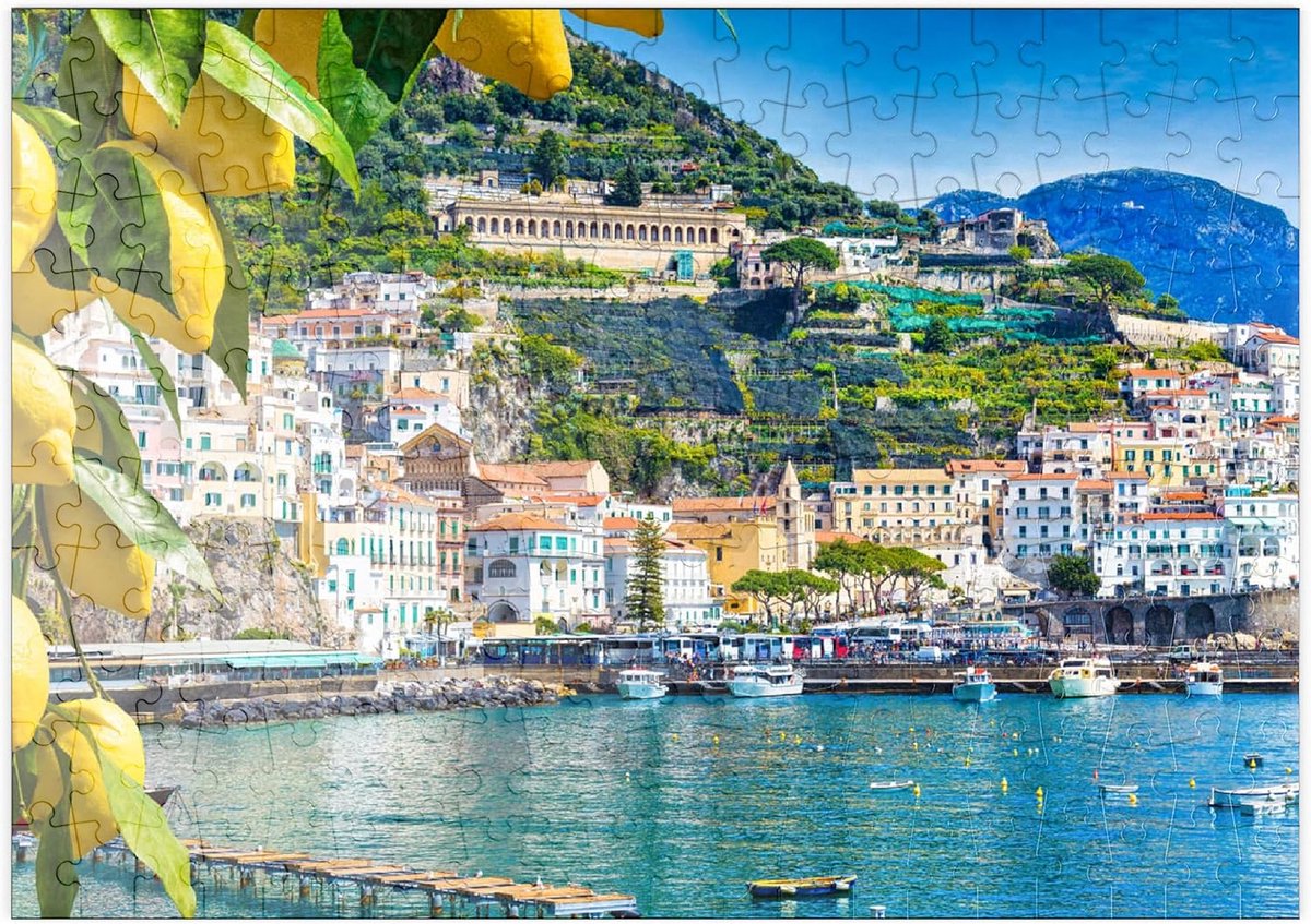 Puzzel 200 Stukjes - Amalfikust Italië - Mooi Panoramisch Legpuzzel