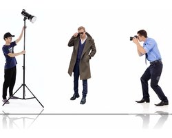 Trépied de Photographie Selfie avec vis 1/4 pour téléphone monopode pour appareil photo pour support d'éclairage annulaire avec trépied réglable de 2,1 m Inc. Télécommande Bluetooth de téléphone et poignée rotative à 360 ° horizontale - Fairco