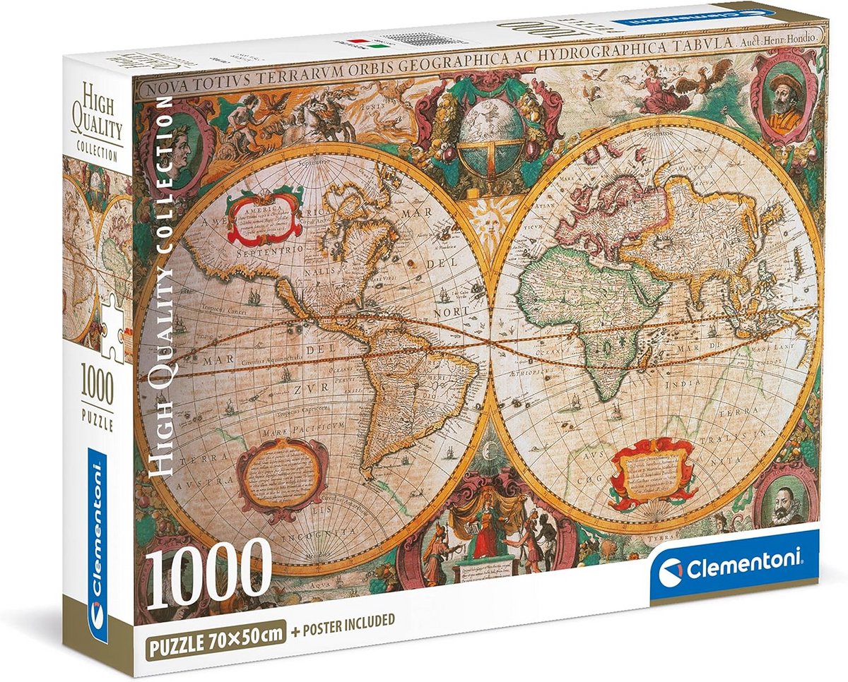 Puzzel 1000 stukjes - Oude Wereldkaart - Hoge Kwaliteit Puzzel voor Volwassenen