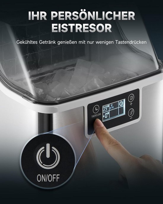 IJsblokjesmachine RVS 22 kg/24u met Zelfreiniging - Compact Tafelmodel — afbeelding 5