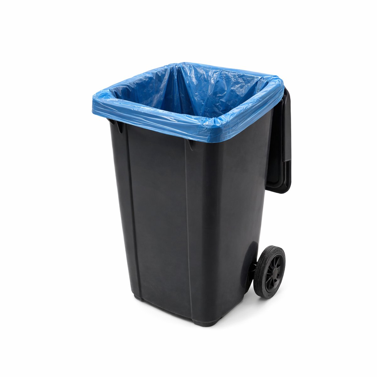 Hynex Containerzakken 240 Liter - 100 stuks - Afvalzakken met ponsgaten - Gerecycled LDPE - T80 - 65+50(2x25)x135cm - 10 rollen x 10 stuks - Transparant
