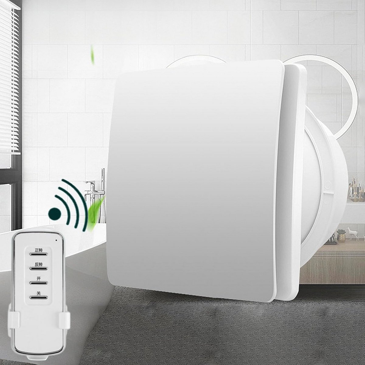 Stil Afvoerventilator 150 mm met Terugslagklep en Afstandsbediening