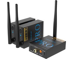 1Mii - Draadloze Audio Zender Ontvanger voor TV en PC, 2.4GHz met Ultra Lage Latentie, Hoge Kwaliteit Geluid voor Subwoofer en Actieve Speakers