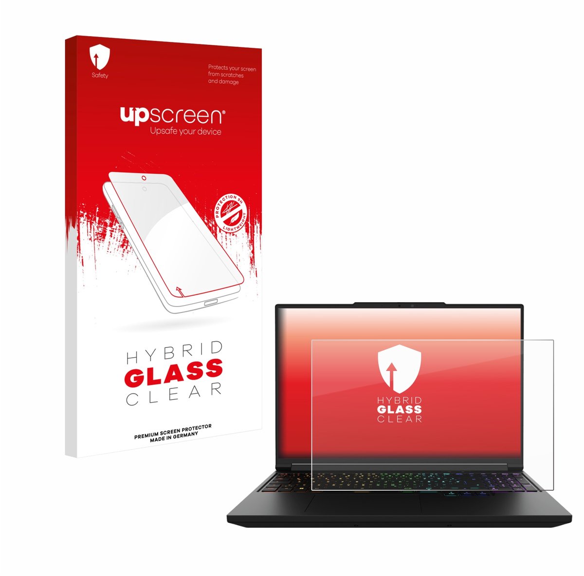 upscreen - Screenprotector voor XMG Pro 16 - Folie Beschermfolie Beschermglas transparant