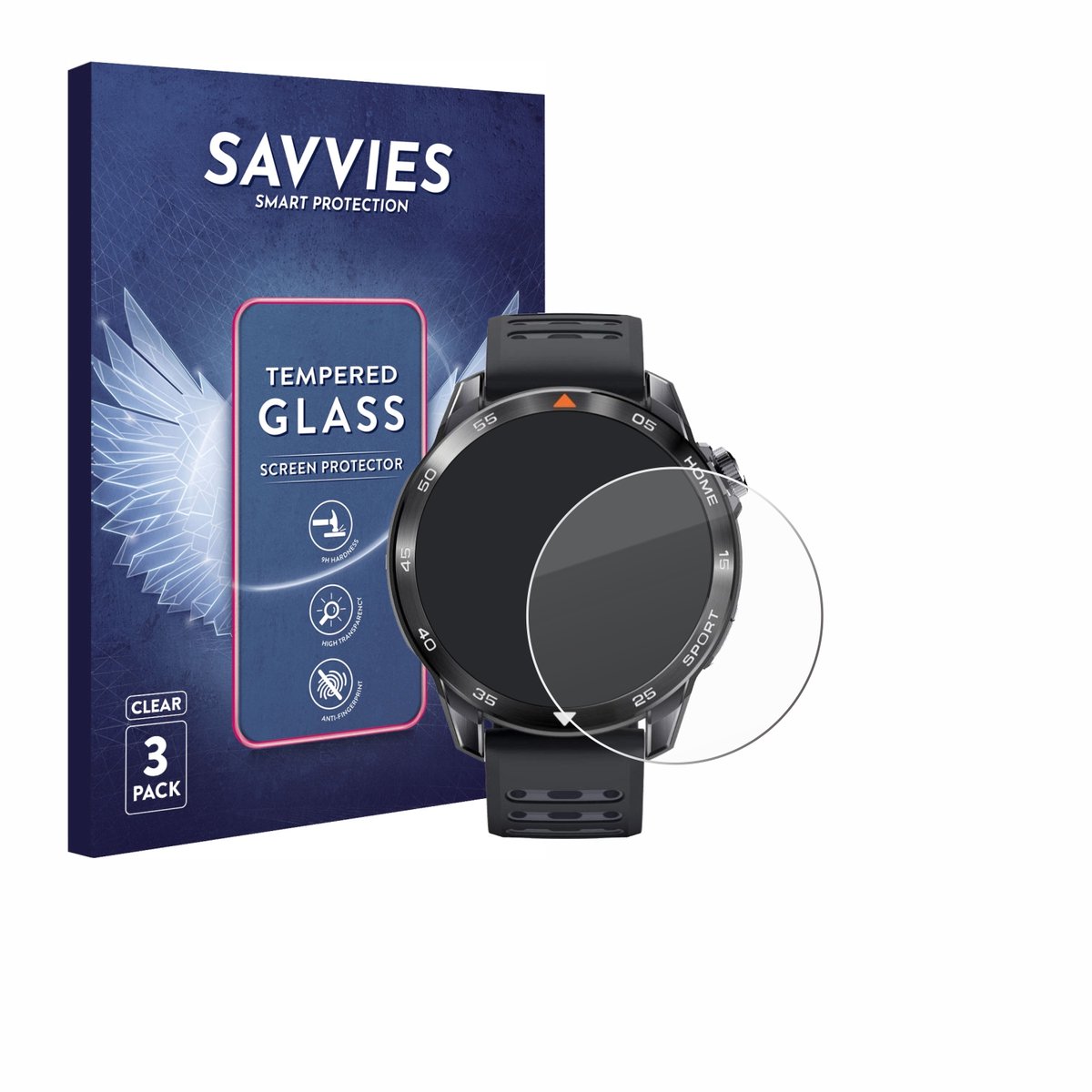 Savvies - Glas Screenprotector voor Xiaomi Mibro GS Pro 2 - Gehard Beschermglas 9H 3 Stuks