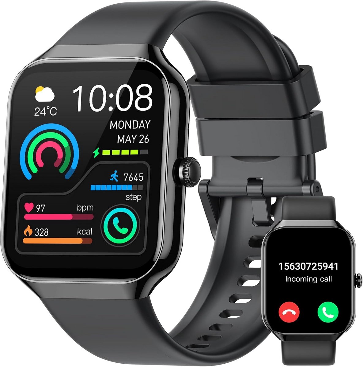 Smartwatch met Telefoonfunctie en HD Gebogen Beeldscherm