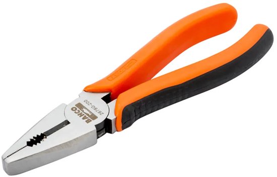 Bahco combinatietang 2678G-200 met oranje handvatten met zwarte grip. Het metalen deel heeft de tekst BAHCO 2678G-200.