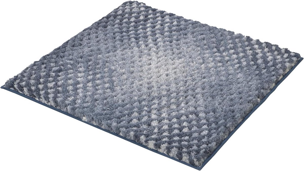 Badmat 60x60 cm, marine, 100% polyester, sneldrogend, geschikt voor vloerverwarming