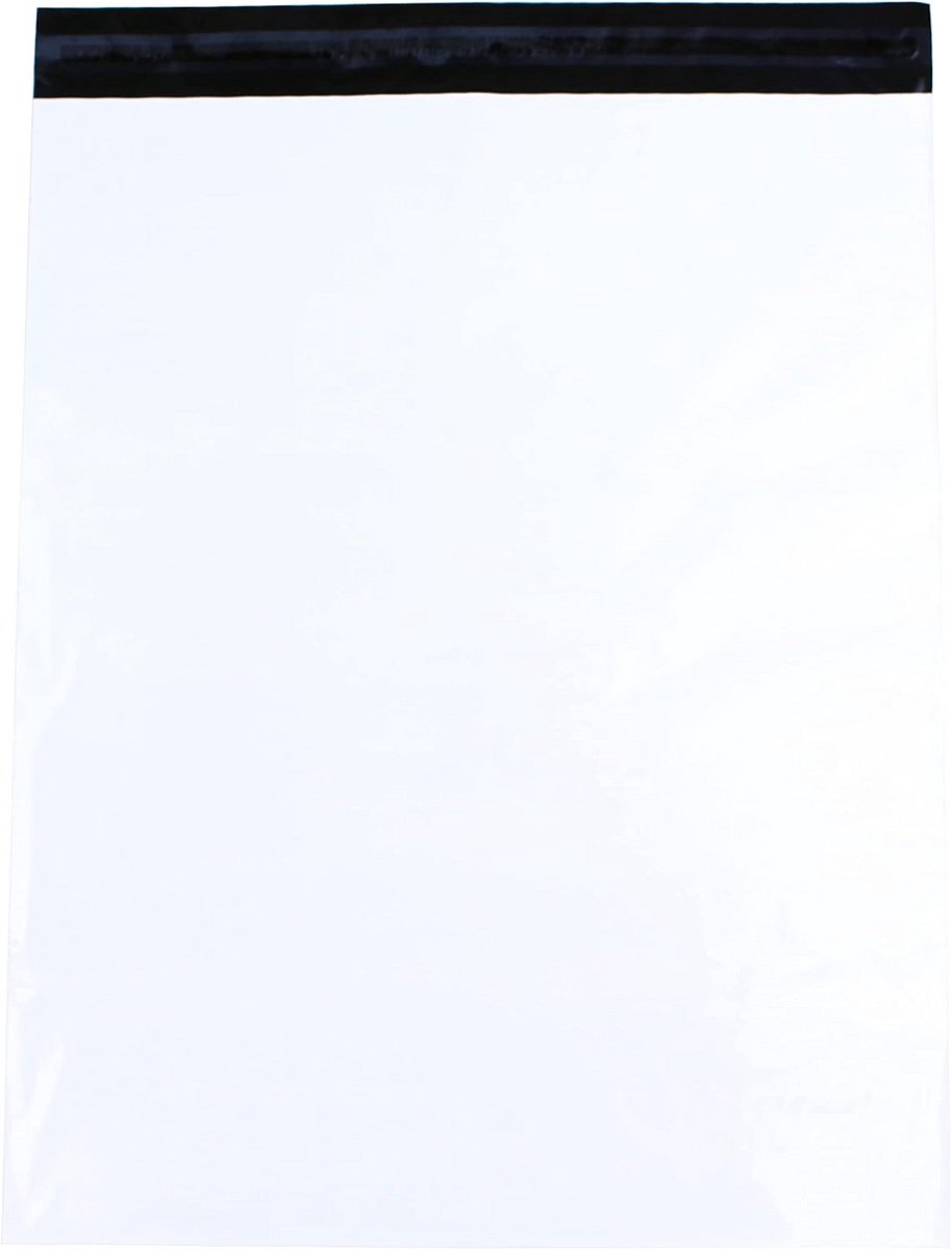 Polyethyleen verzendzakken glanzend wit 400x500 mm - Pack van 100 - 50 micron
